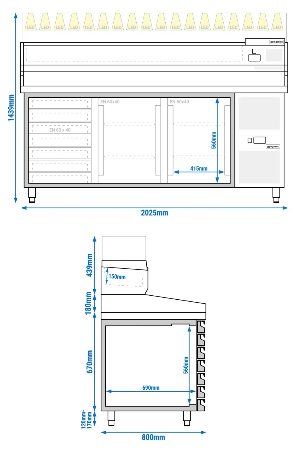 Masa frigorifica pentru pizza GGM Gastro POS208SND#AGS203LND (Inox) - 13