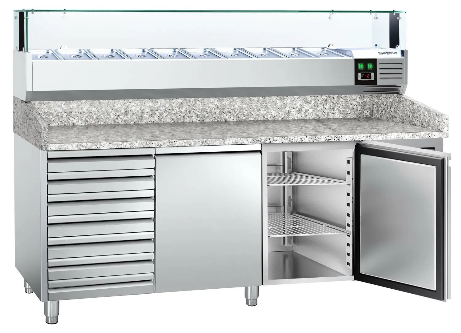 Masa frigorifica pentru pizza GGM Gastro POS208SND#AGS203LND (Inox) - 3