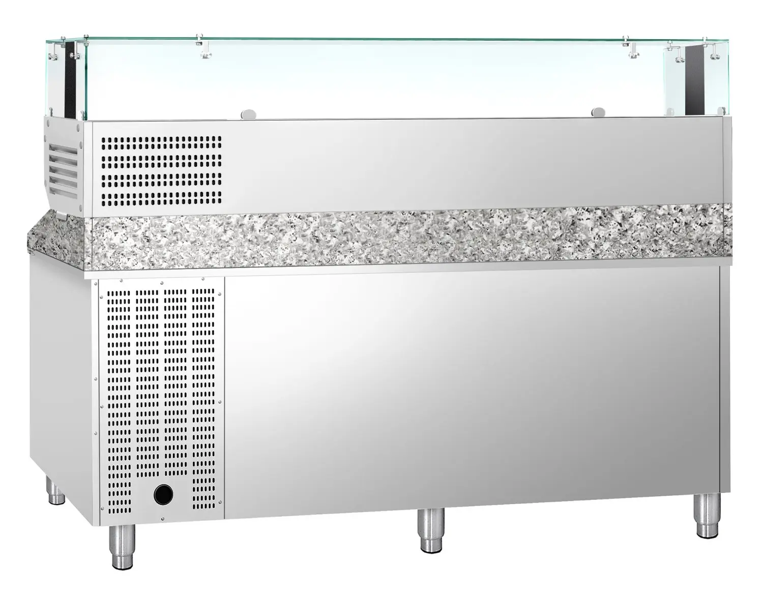 Холодильный стол для пиццы GGM Gastro POS208SND#AGS204LND (Inox) - 3