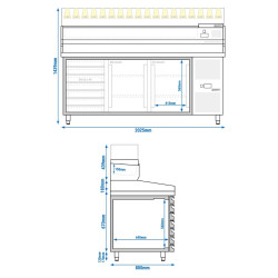 Холодильный стол для пиццы GGM Gastro POS208SND#AGS204LND (Inox) Thumb