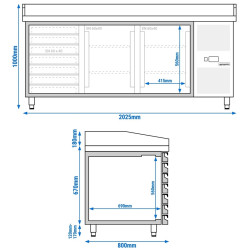 Masa frigorifica pentru pizza GGM Gastro POS208SND (Inox) Thumb