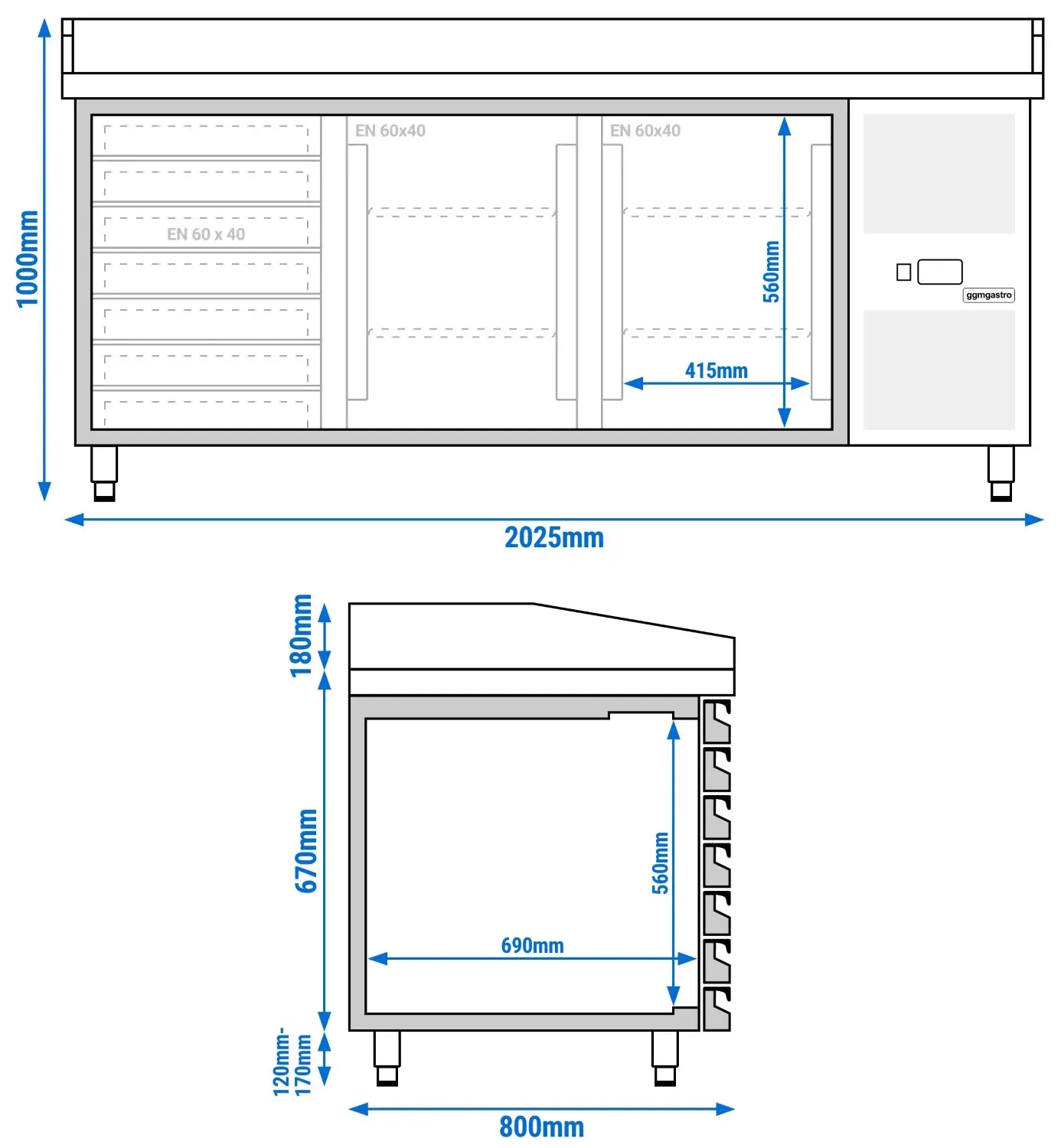 Masa frigorifica pentru pizza GGM Gastro POS208SND (Inox) - 10