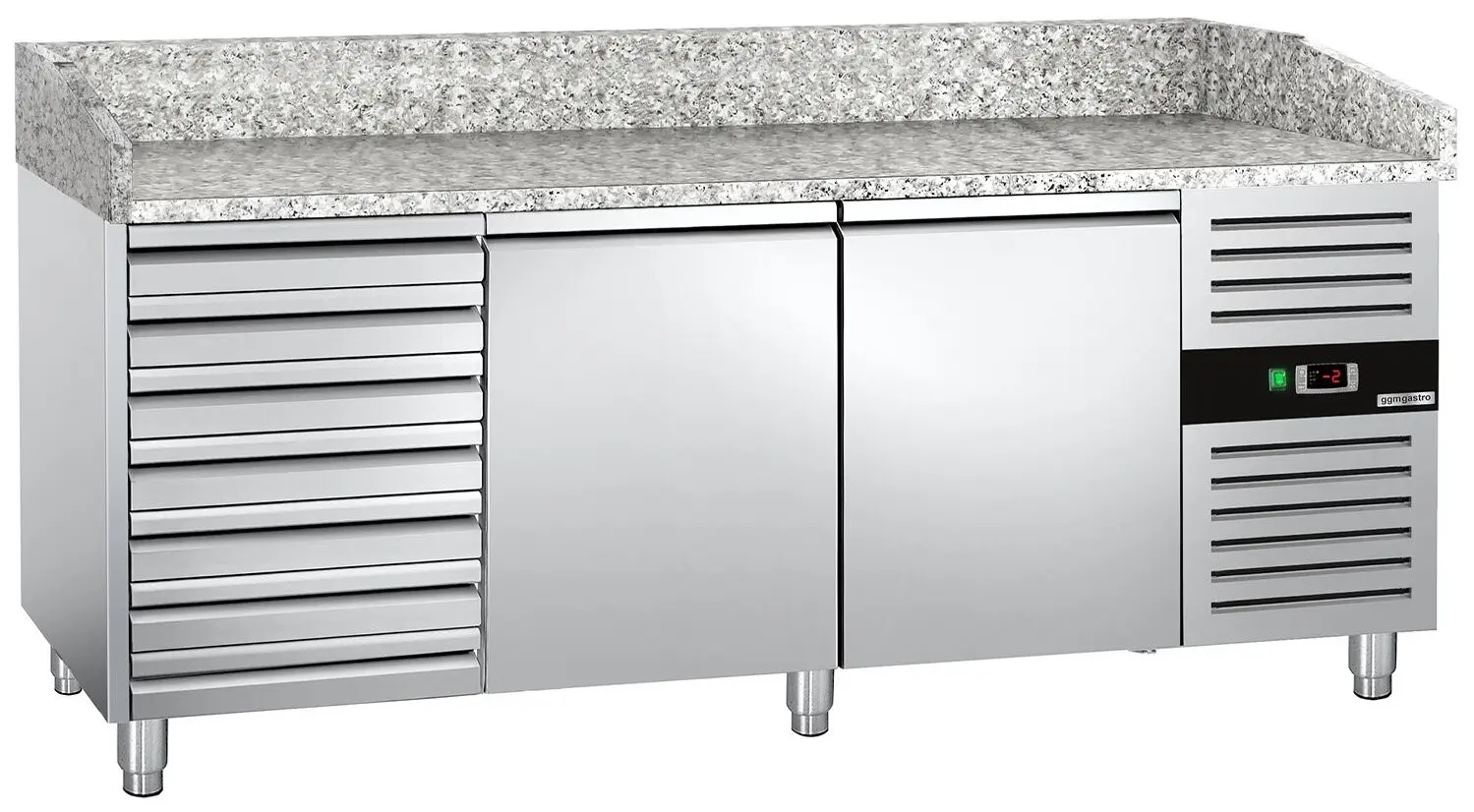 Masa frigorifica pentru pizza GGM Gastro POS208SND (Inox)