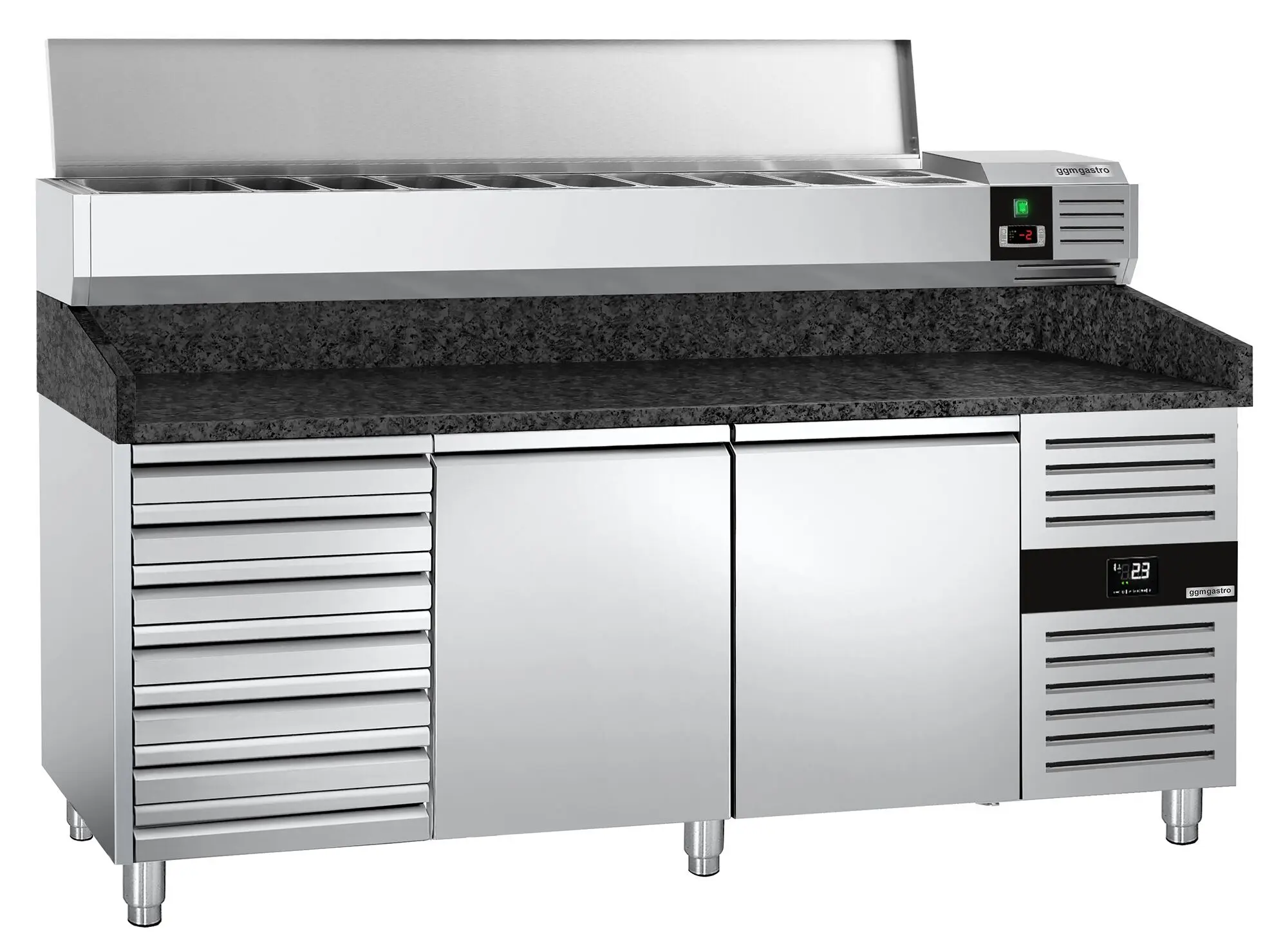 Холодильный стол для пиццы GGM Gastro POS208SSG#AGG203END (Inox) - 2