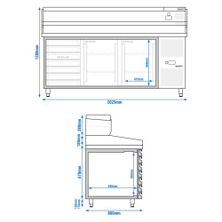 Холодильный стол для пиццы GGM Gastro POS208SSG#AGG203END (Inox) Thumb