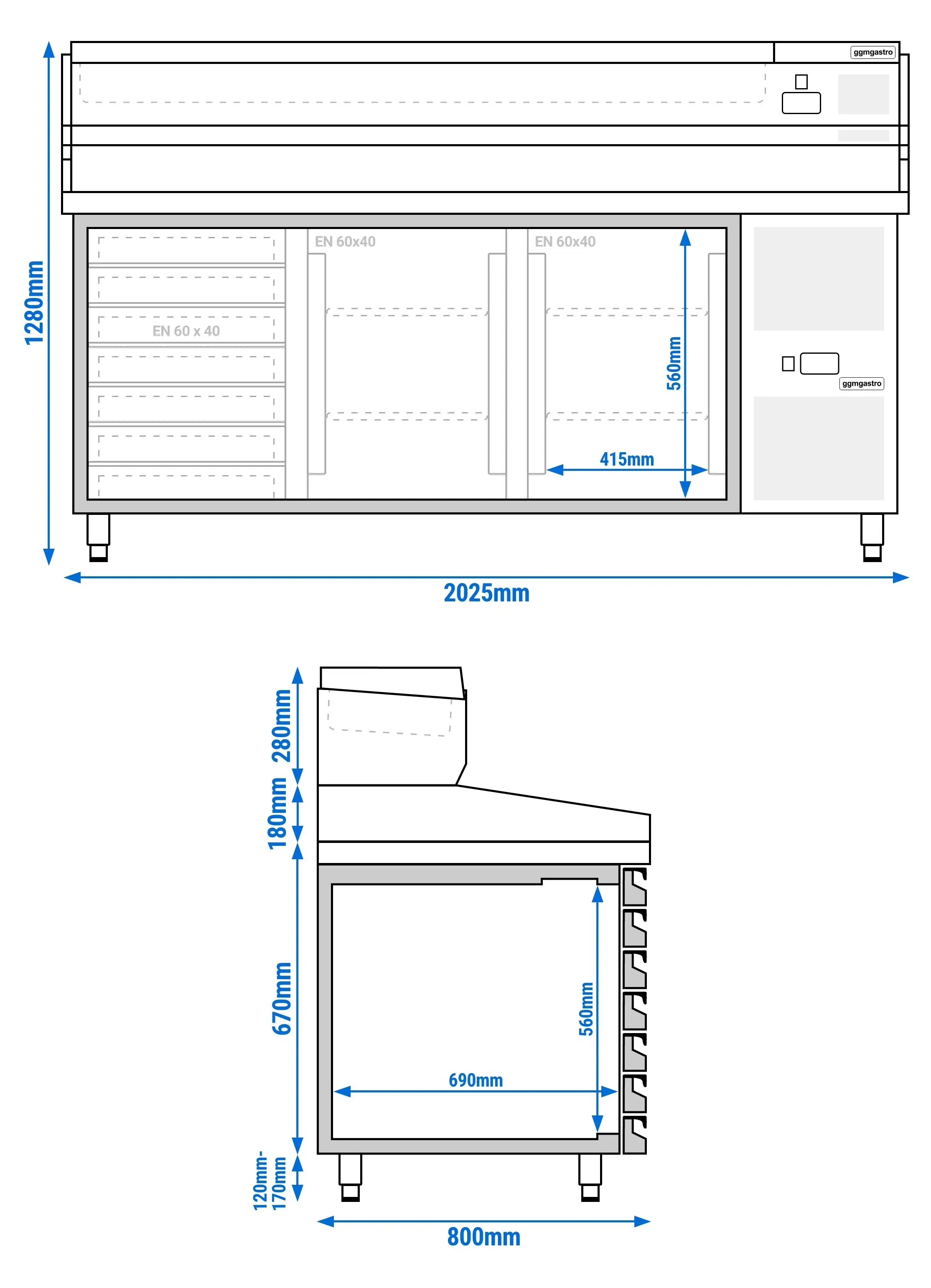 Холодильный стол для пиццы GGM Gastro POS208SSG#AGG203END (Inox) - 11
