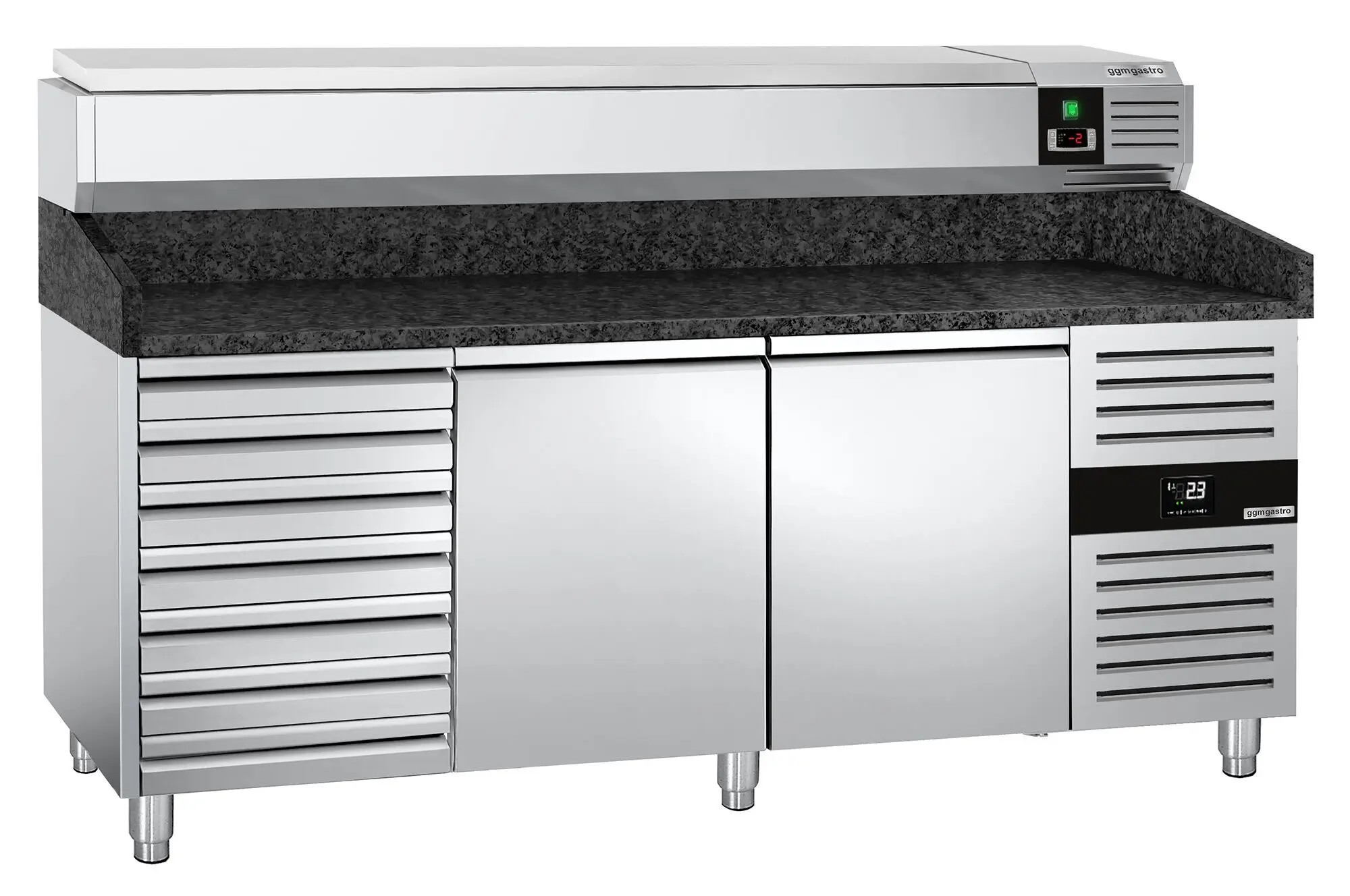 Холодильный стол для пиццы GGM Gastro POS208SSG#AGG203END (Inox) - 3