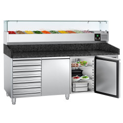 Холодильный стол для пиццы GGM Gastro POS208SSG#AGG203ND (Inox) Thumb