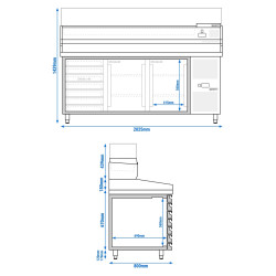Холодильный стол для пиццы GGM Gastro POS208SSG#AGG203ND (Inox) Thumb