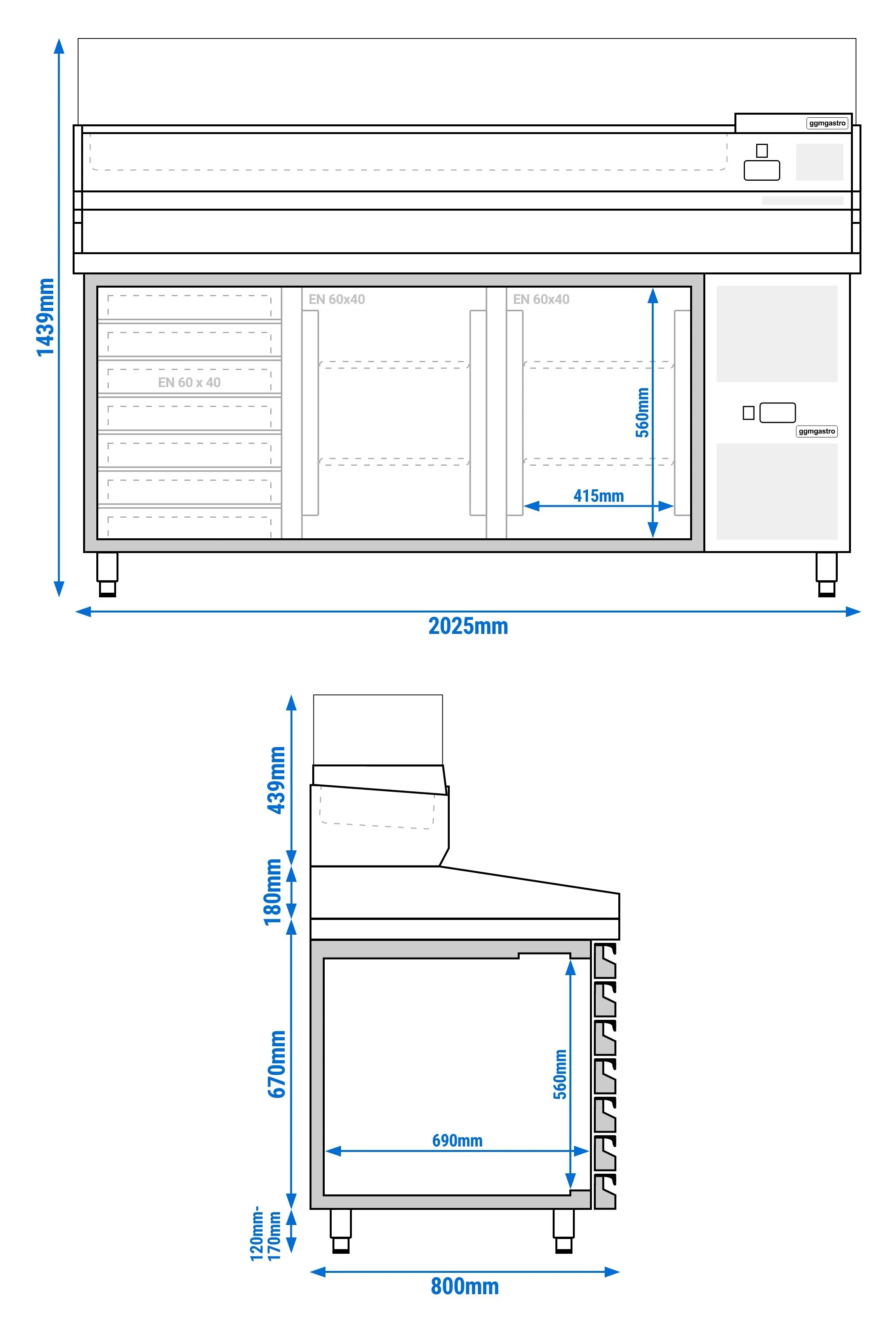 Холодильный стол для пиццы GGM Gastro POS208SSG#AGG203ND (Inox) - 10