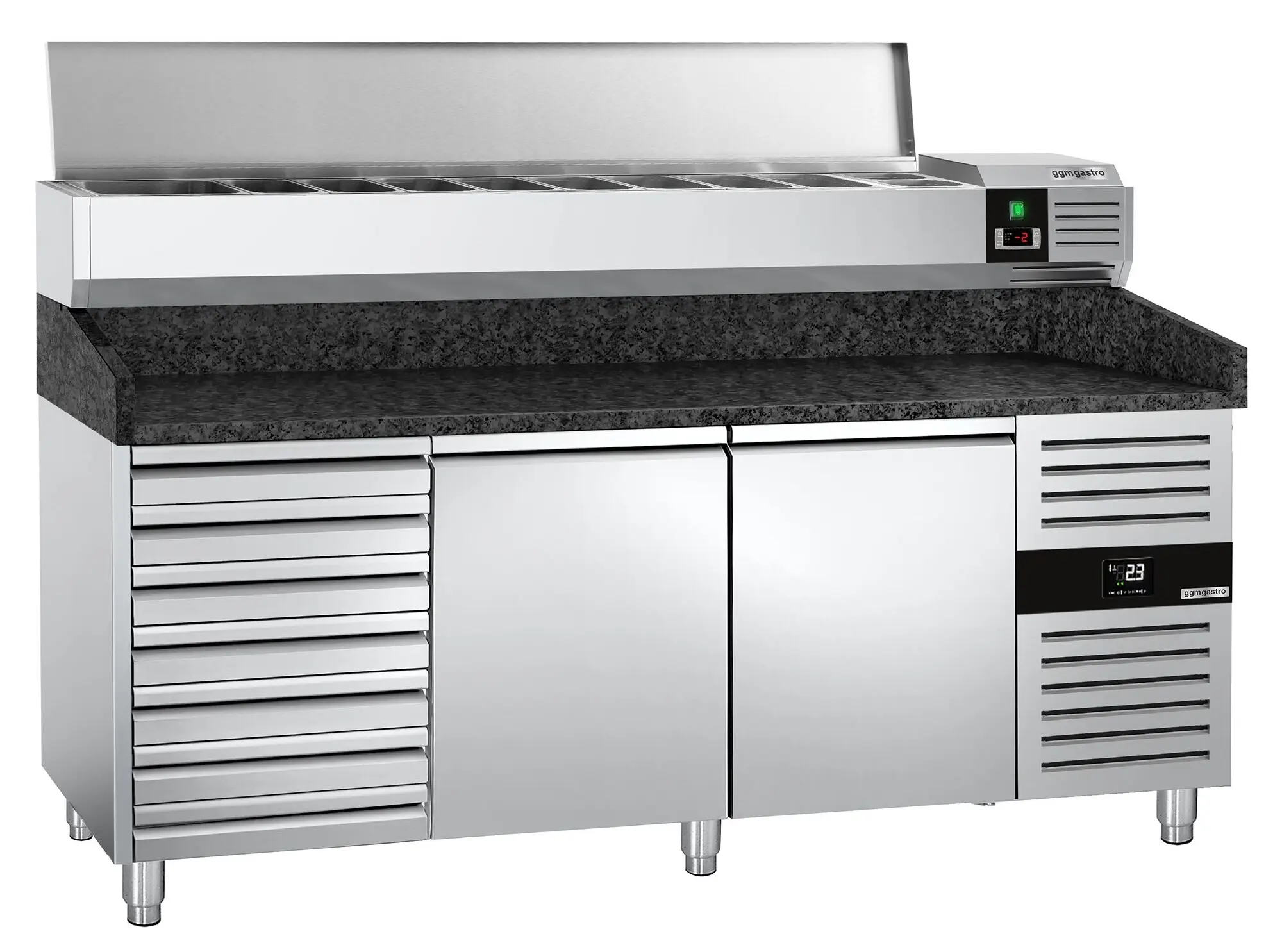 Холодильный стол для пиццы GGM Gastro POS208SSG#AGG204END (Inox) - 2