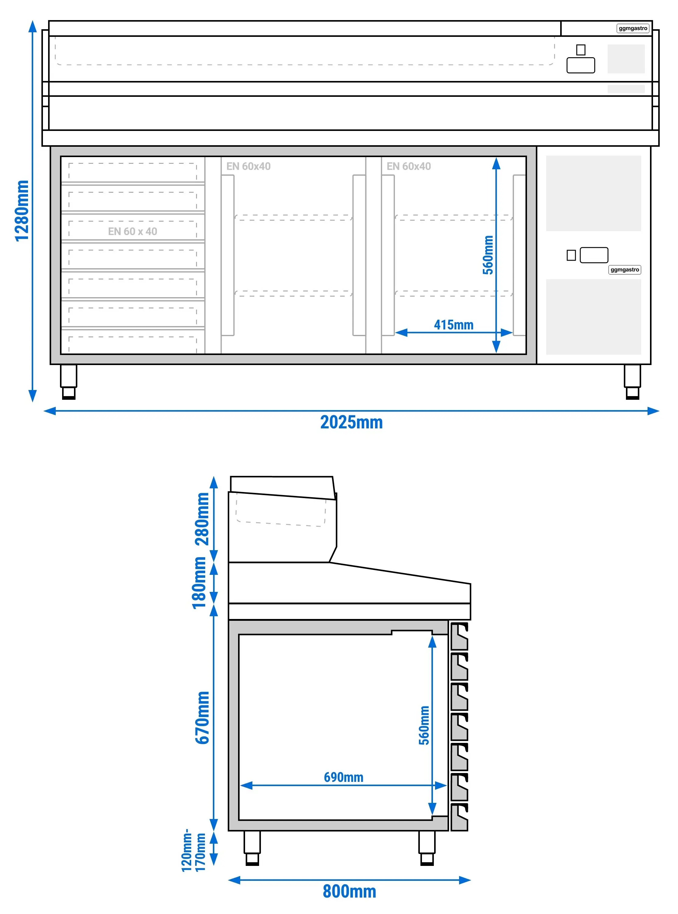 Холодильный стол для пиццы GGM Gastro POS208SSG#AGG204END (Inox) - 11