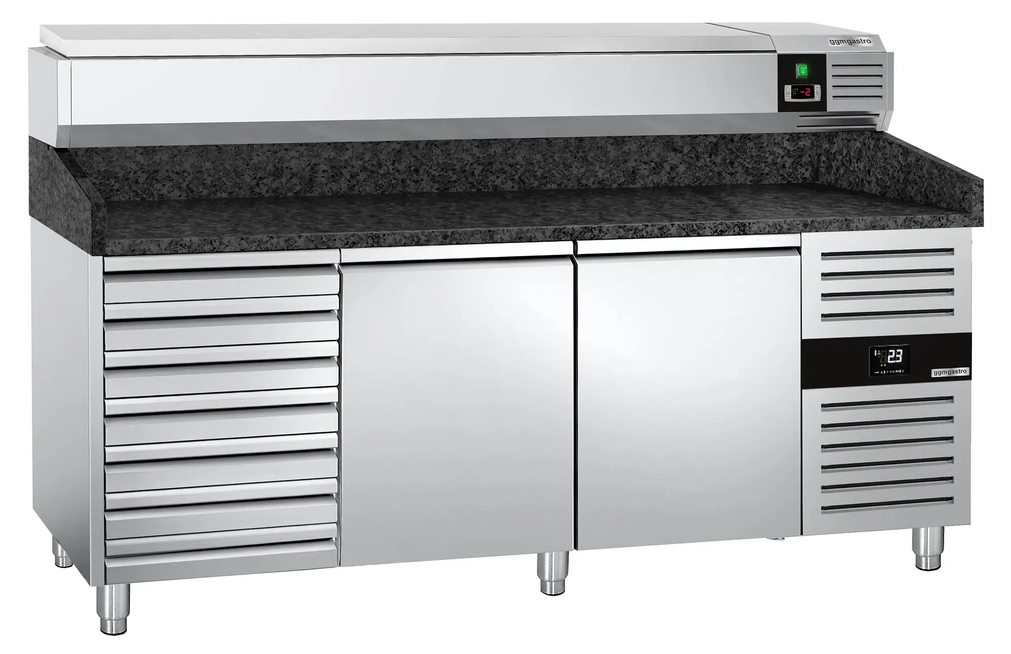 Холодильный стол для пиццы GGM Gastro POS208SSG#AGG204END (Inox) - 3