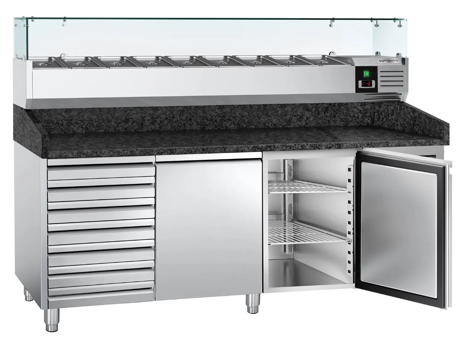 Masa frigorifica pentru pizza GGM Gastro POS208SSG#AGG204ND (Inox) - 2