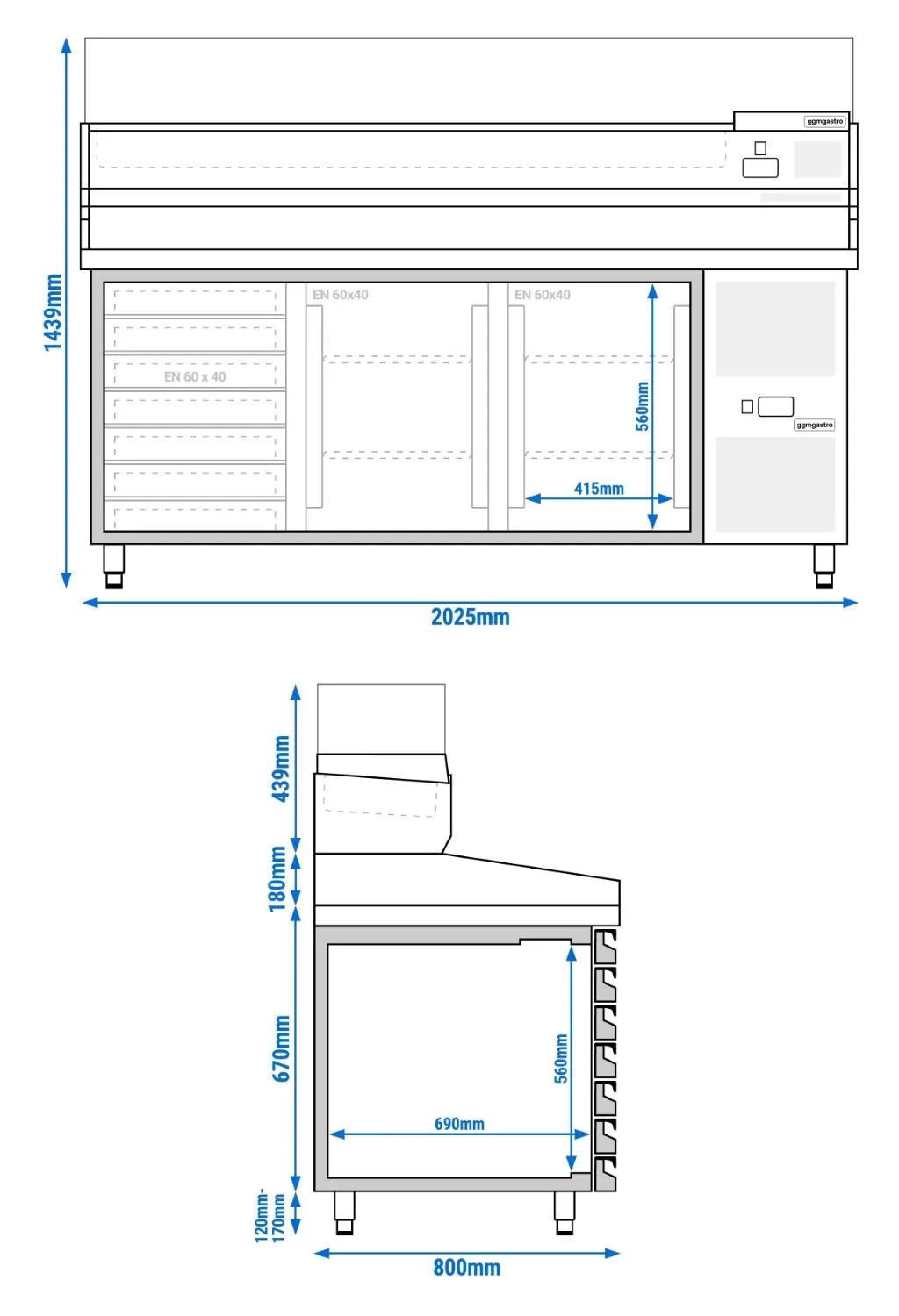Masa frigorifica pentru pizza GGM Gastro POS208SSG#AGG204ND (Inox) - 8