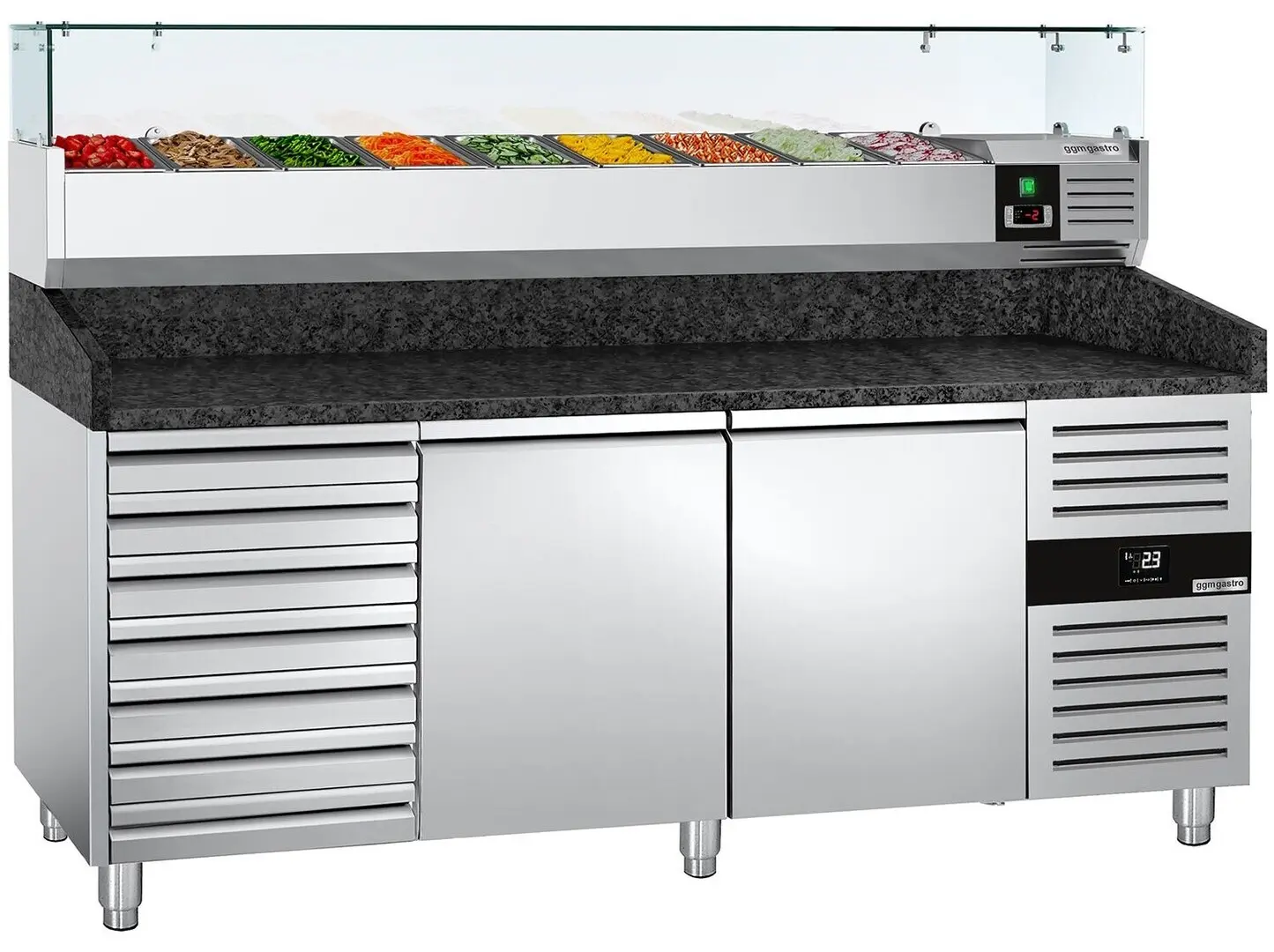 Masa frigorifica pentru pizza GGM Gastro POS208SSG#AGG204ND (Inox)