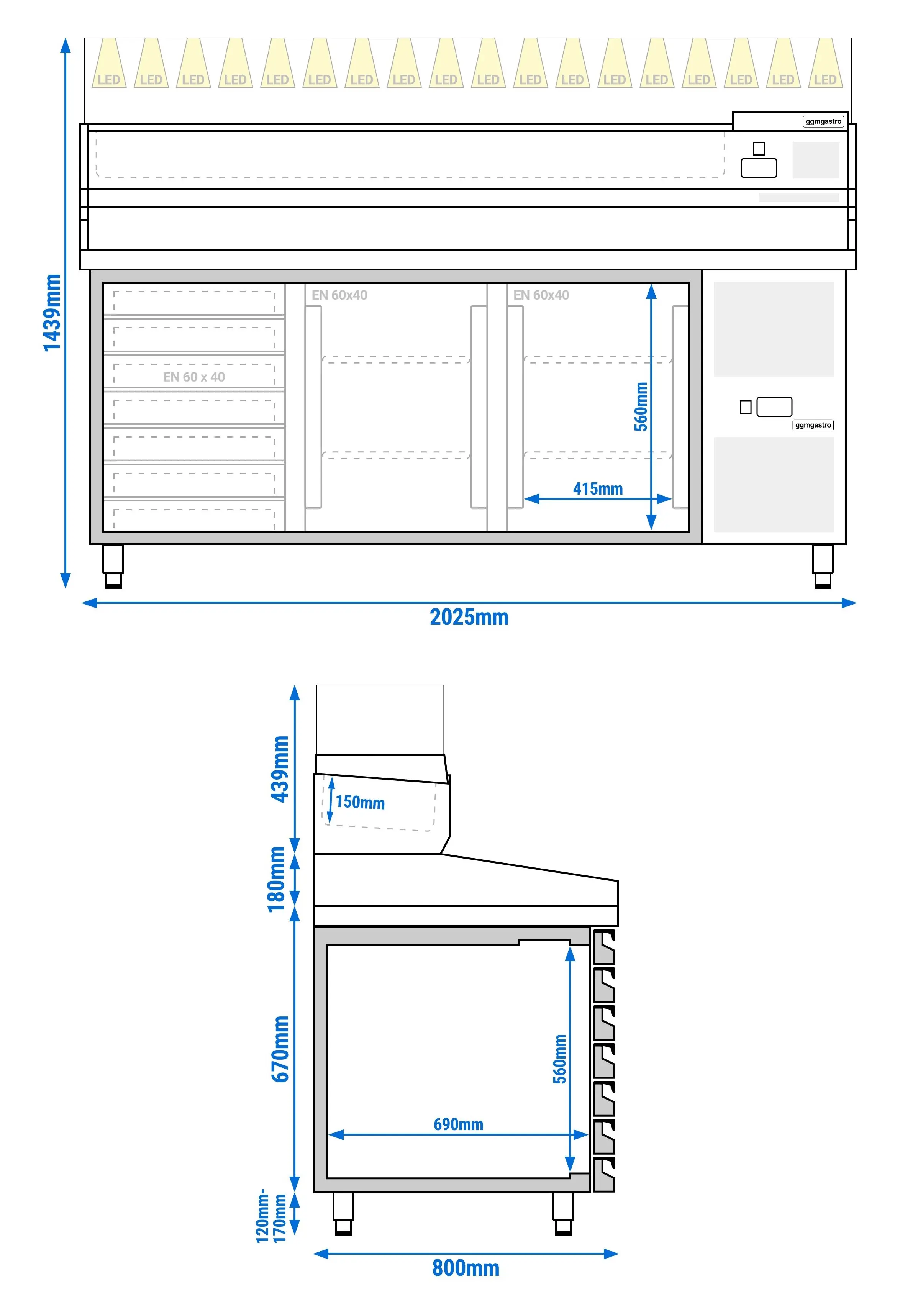 Masa frigorifica pentru pizza GGM Gastro POS208SSG#AGS203LND (Inox) - 9