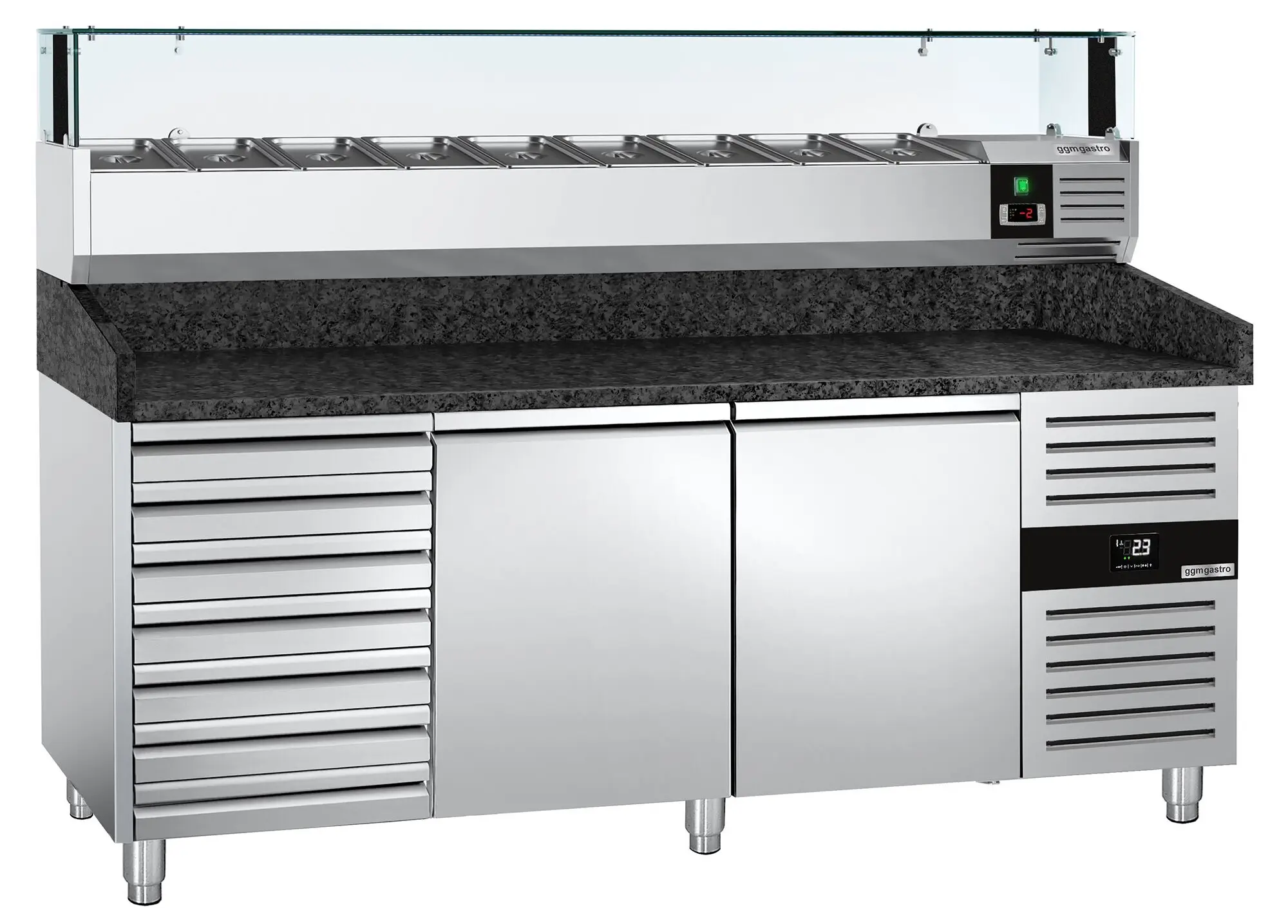 Masa frigorifica pentru pizza GGM Gastro POS208SSG#AGS204LND (Inox) - 4