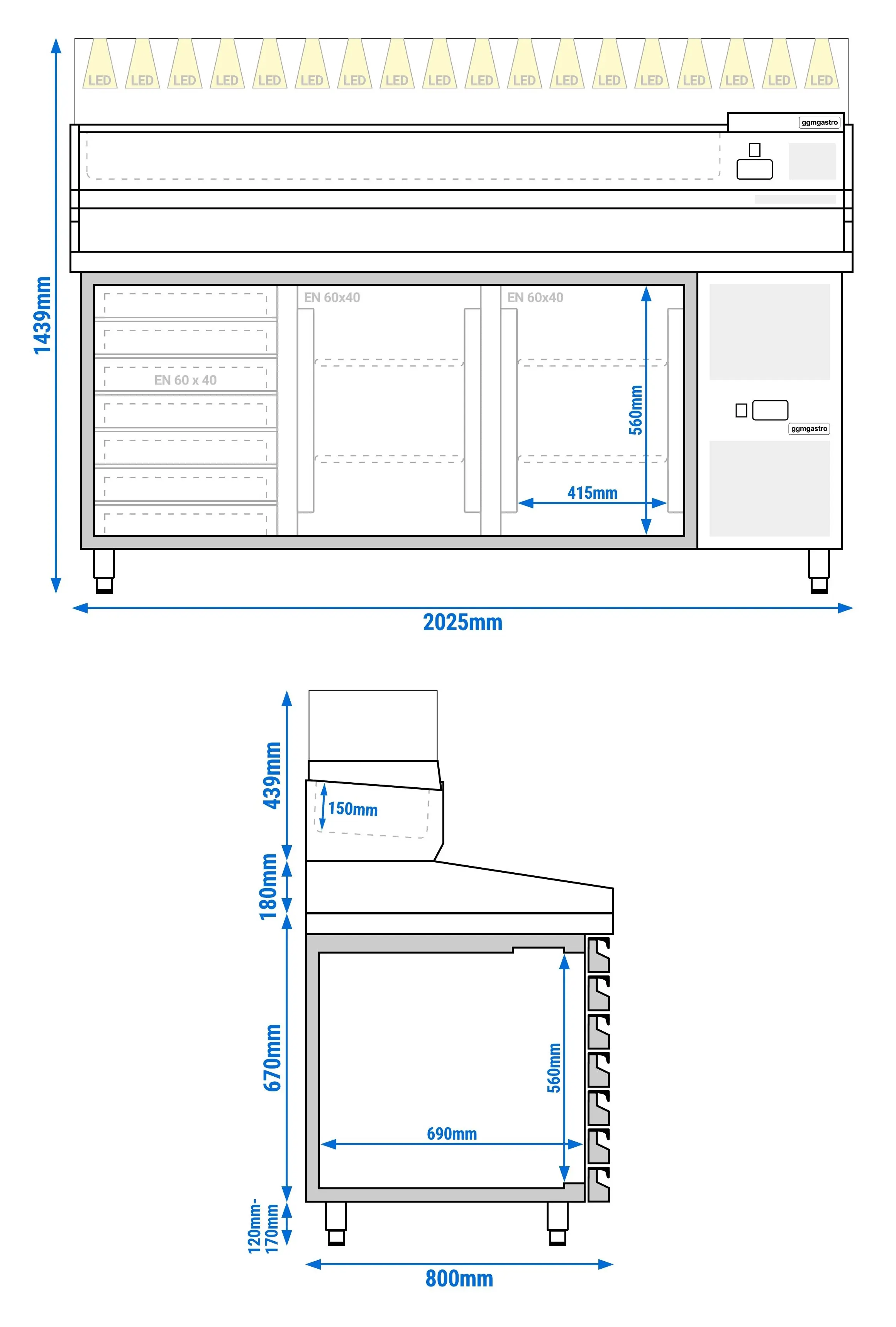 Masa frigorifica pentru pizza GGM Gastro POS208SSG#AGS204LND (Inox) - 10