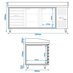 Masa frigorifica pentru pizza GGM Gastro POS208SSG (Inox) Thumb