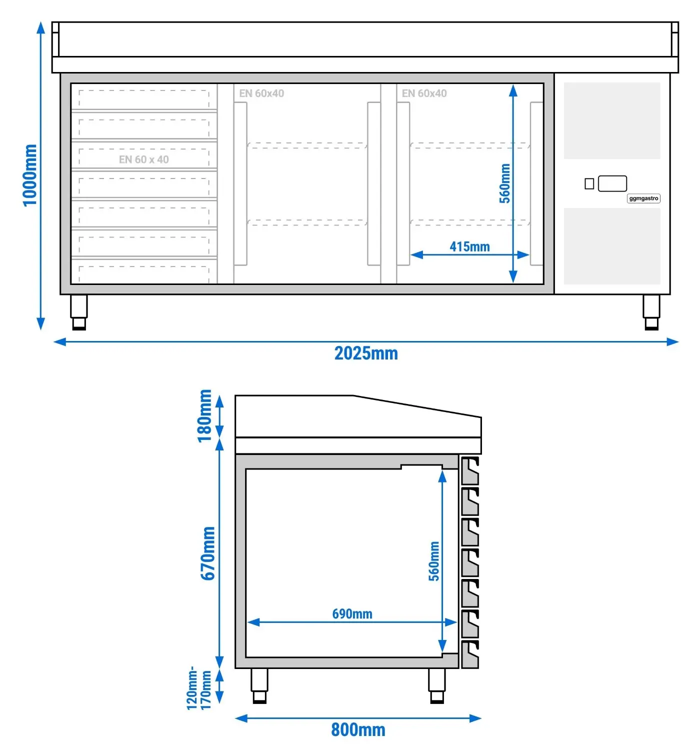 Masa frigorifica pentru pizza GGM Gastro POS208SSG (Inox) - 9