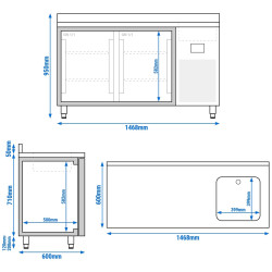 Masa frigorifica GGM Gastro KTBI156 (Inox) Thumb