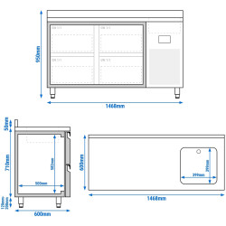 Masa frigorifica GGM Gastro KTBI156S1212 (Inox) Thumb