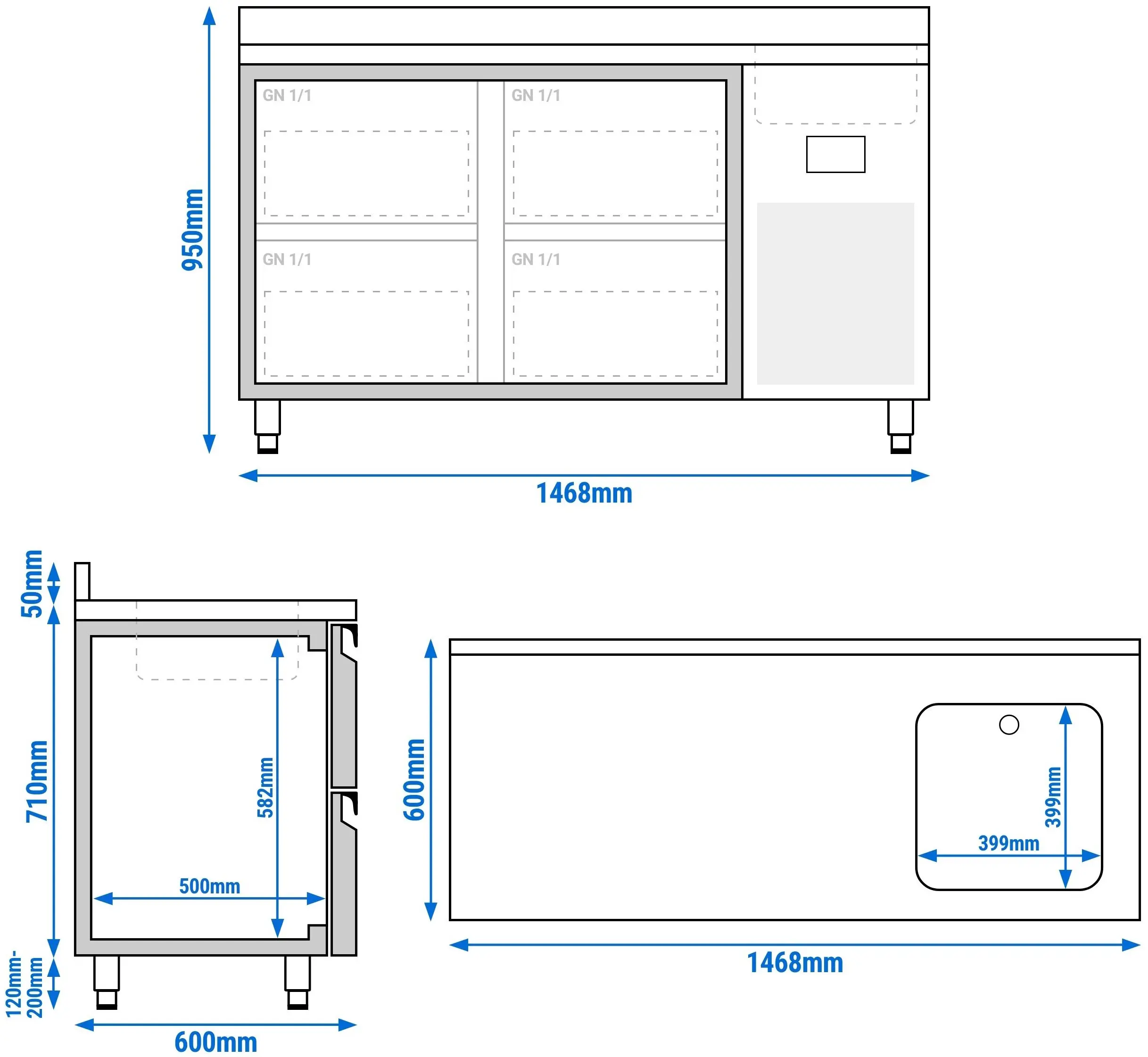 Masa frigorifica GGM Gastro KTBI156S1212 (Inox) - 5