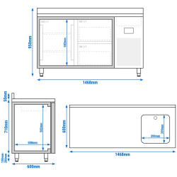 Masa frigorifica GGM Gastro KTBI156T1S1212 (Inox) Thumb