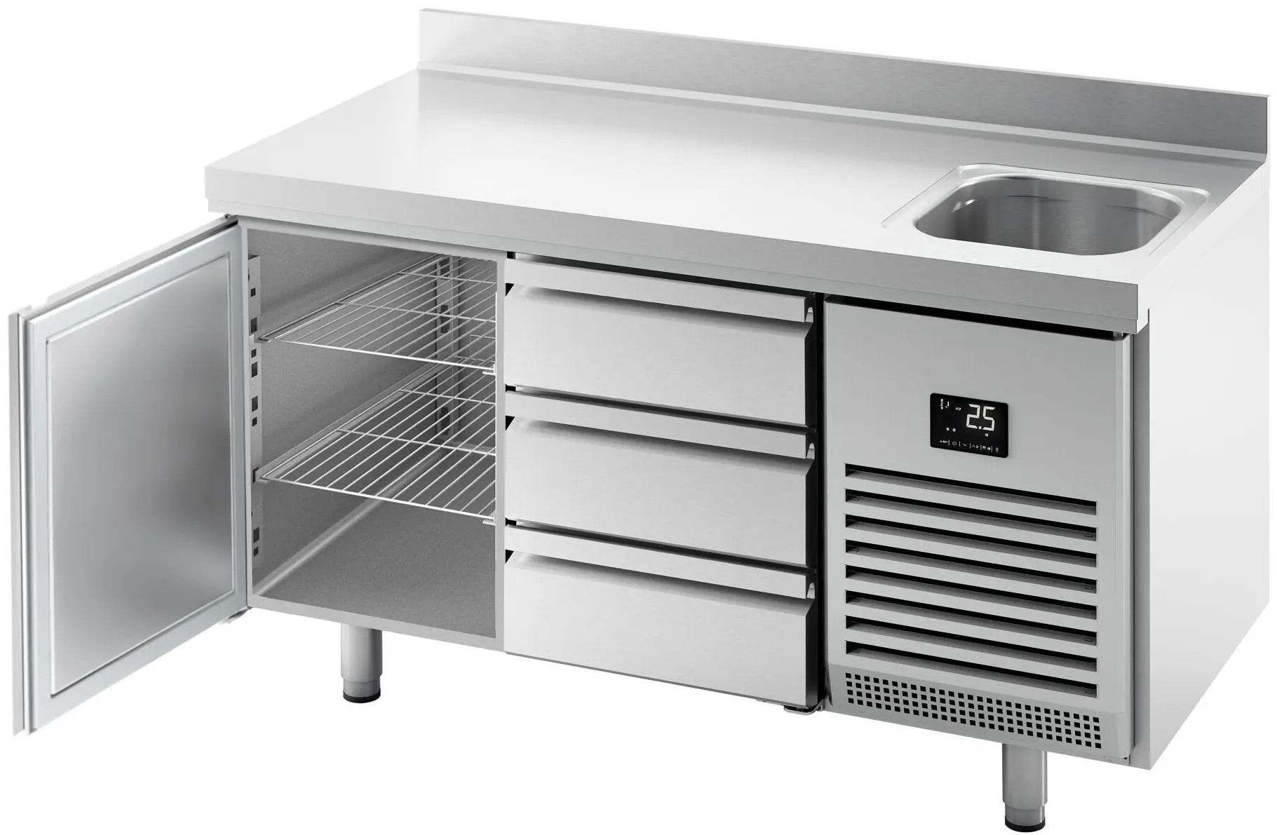 Masa frigorifica GGM Gastro KTBI156T1S1313 (Inox) - 2