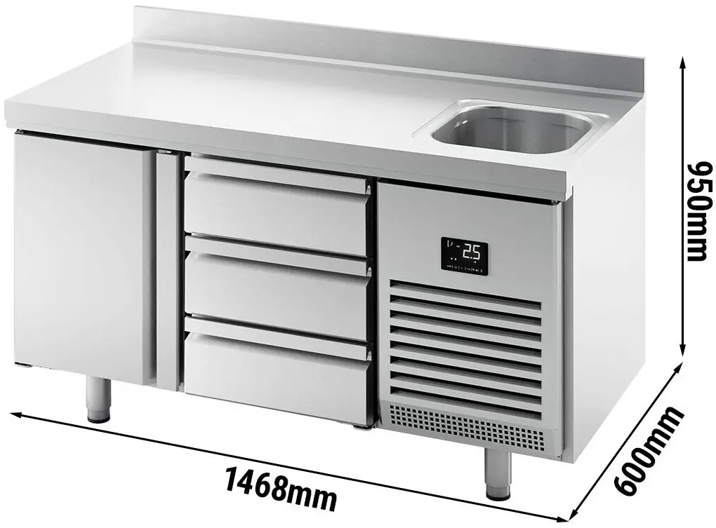Masa frigorifica GGM Gastro KTBI156T1S1313 (Inox) - 8