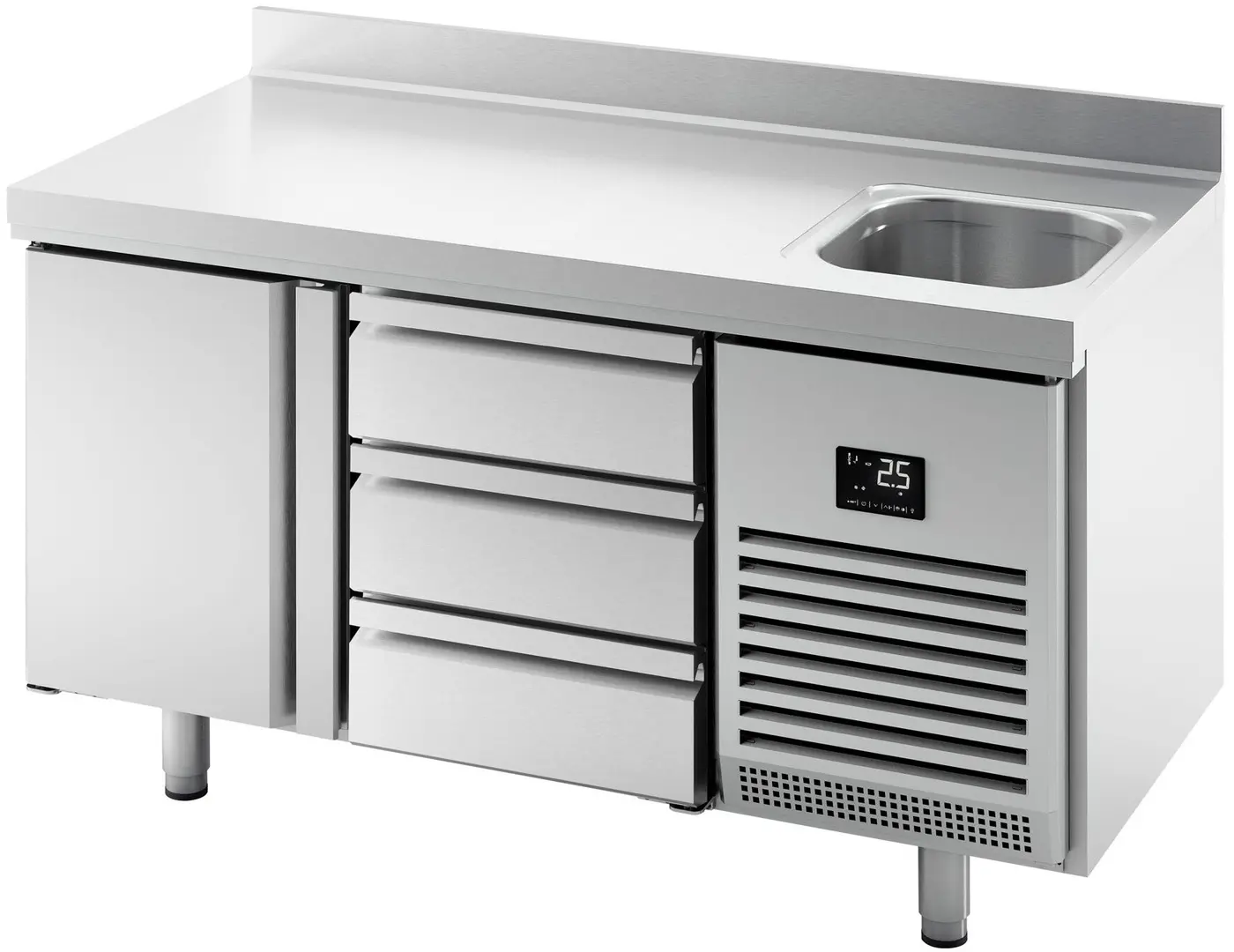 Masa frigorifica GGM Gastro KTBI156T1S1313 (Inox)