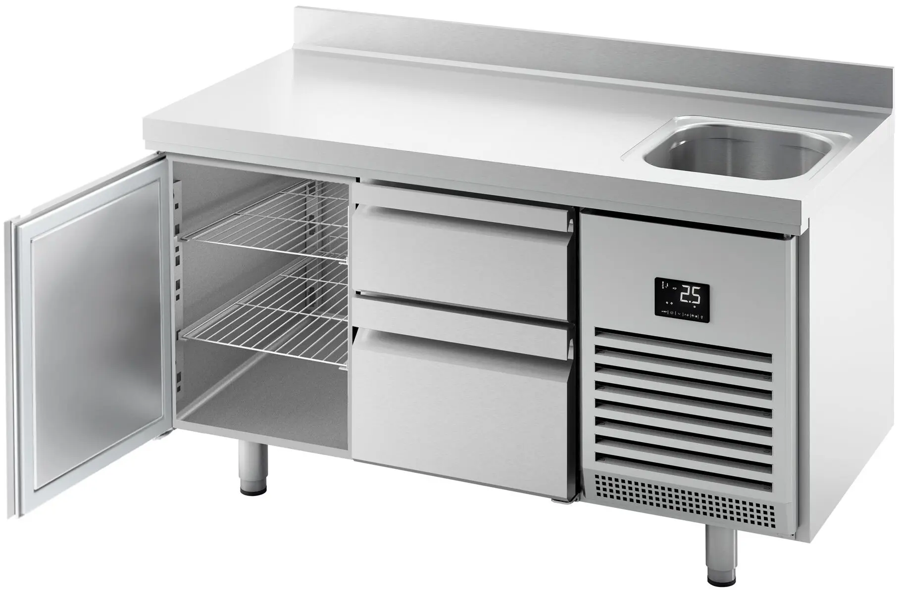 Masa frigorifica GGM Gastro KTBI156T1S2313 (Inox) - 2