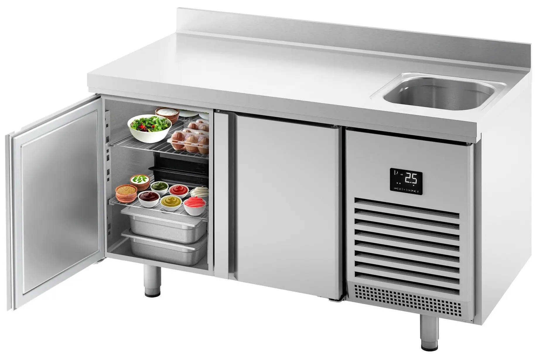 Masa frigorifica GGM Gastro KTBI157 (Inox) - 2