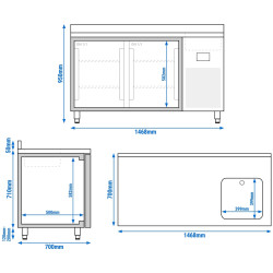 Masa frigorifica GGM Gastro KTBI157 (Inox) Thumb