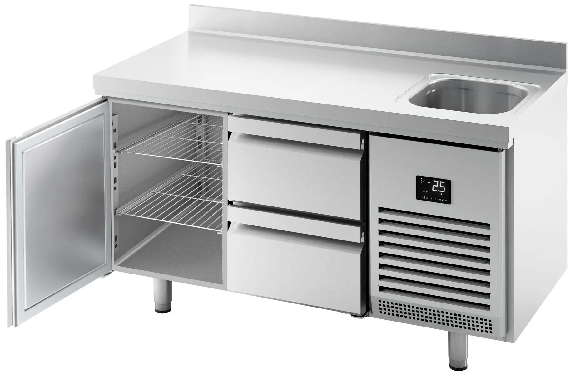 Masa frigorifica GGM Gastro KTBI157T1S1212 (Inox) - 2