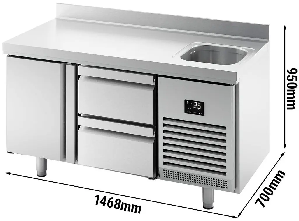 Masa frigorifica GGM Gastro KTBI157T1S1212 (Inox) - 8