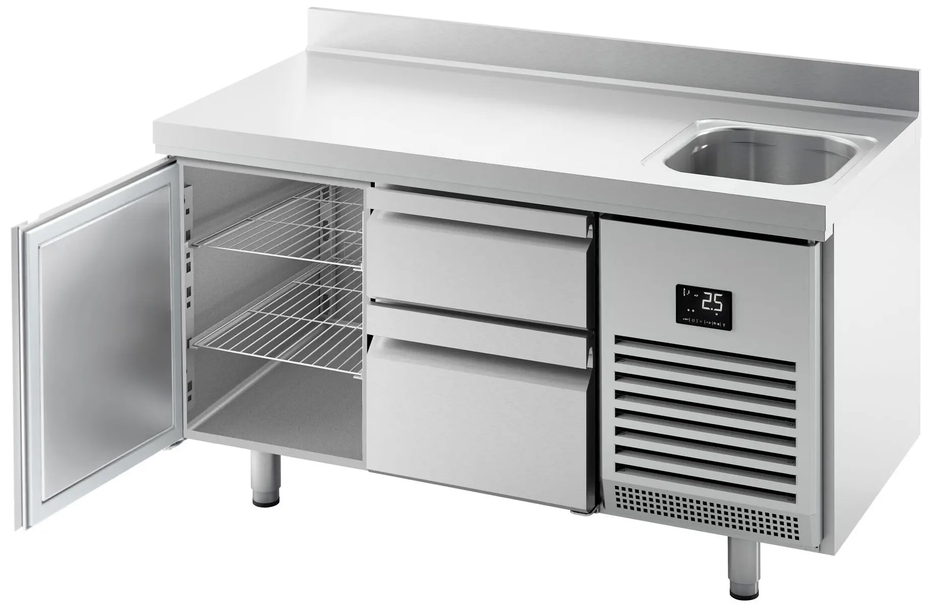 Холодильный стол GGM Gastro KTBI157T1S2313 (Inox) - 2