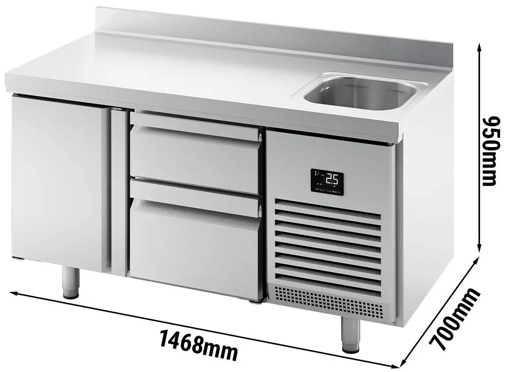 Холодильный стол GGM Gastro KTBI157T1S2313 (Inox) - 8