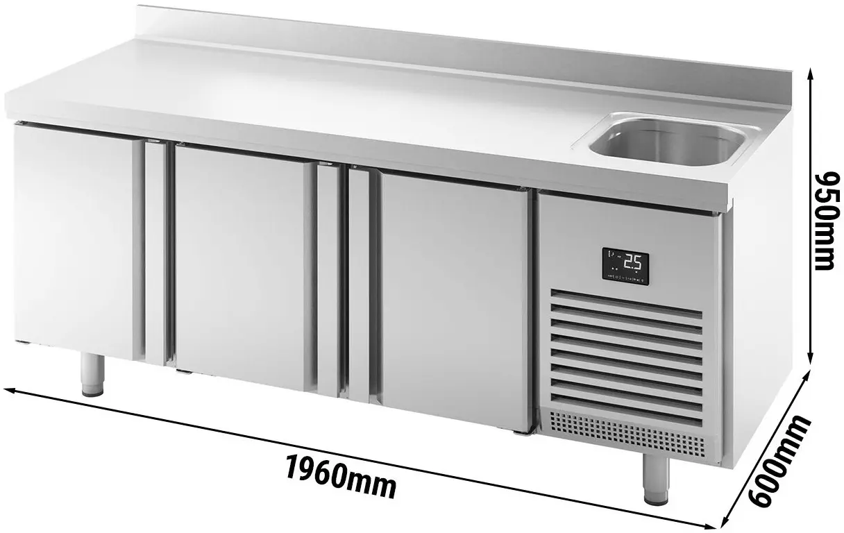 Masa frigorifica GGM Gastro KTBI206 (Inox) - 7