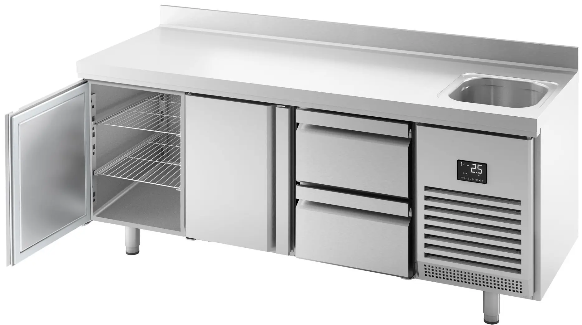 Masa frigorifica GGM Gastro KTBI206T2S1212 (Inox) - 2