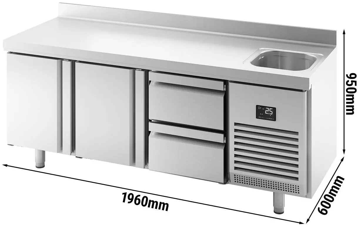 Masa frigorifica GGM Gastro KTBI206T2S1212 (Inox) - 8