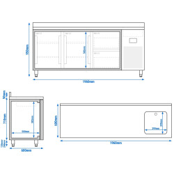 Masa frigorifica GGM Gastro KTBI206T2S1212 (Inox) Thumb