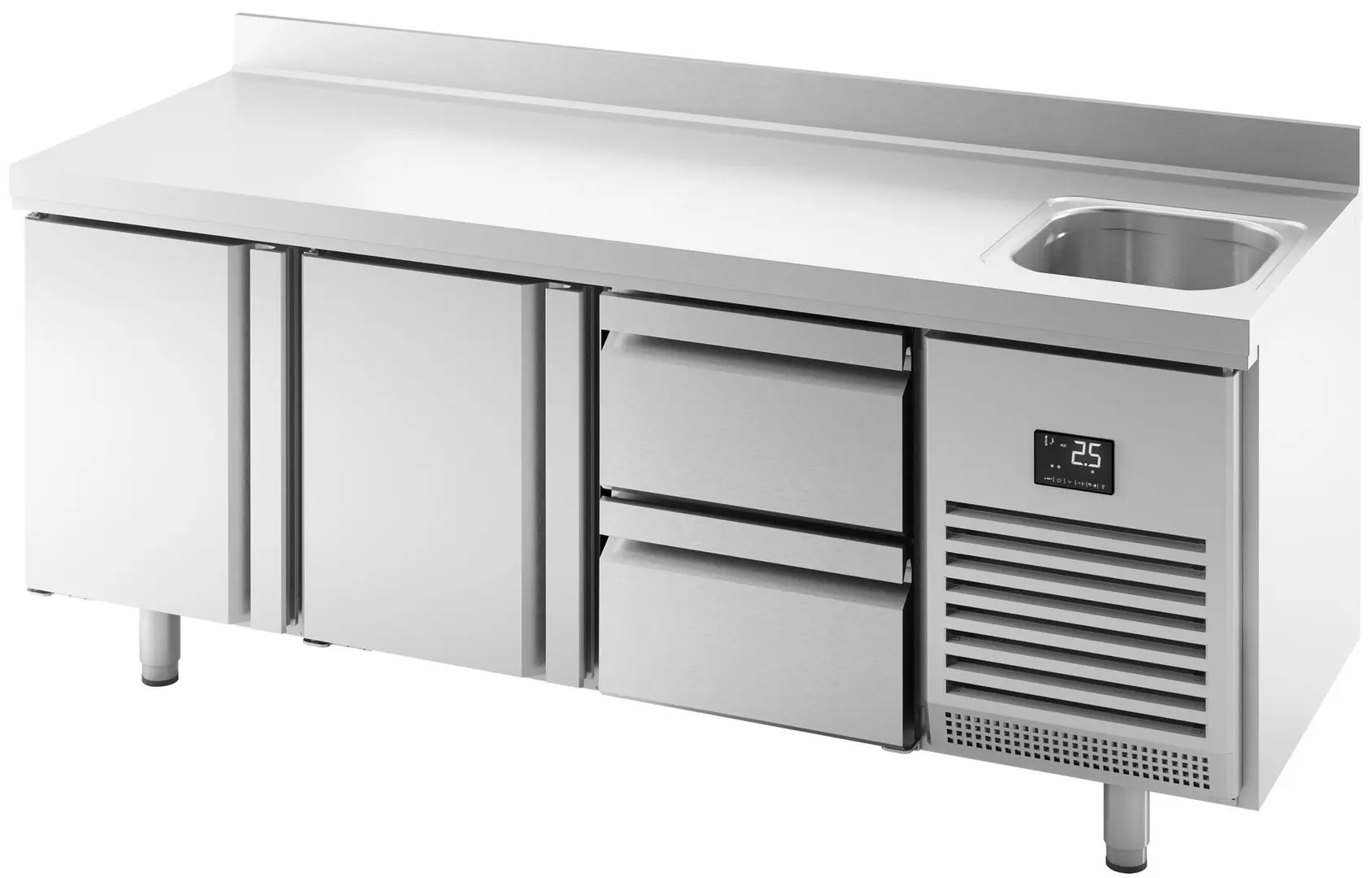 Masa frigorifica GGM Gastro KTBI206T2S1212 (Inox)