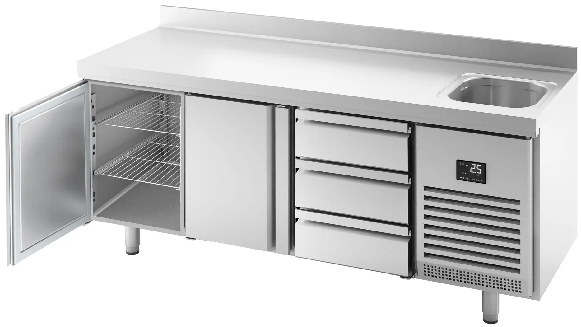 Masa frigorifica GGM Gastro KTBI206T2S1313 (Inox) - 2