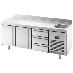 Masa frigorifica GGM Gastro KTBI206T2S1313 (Inox)