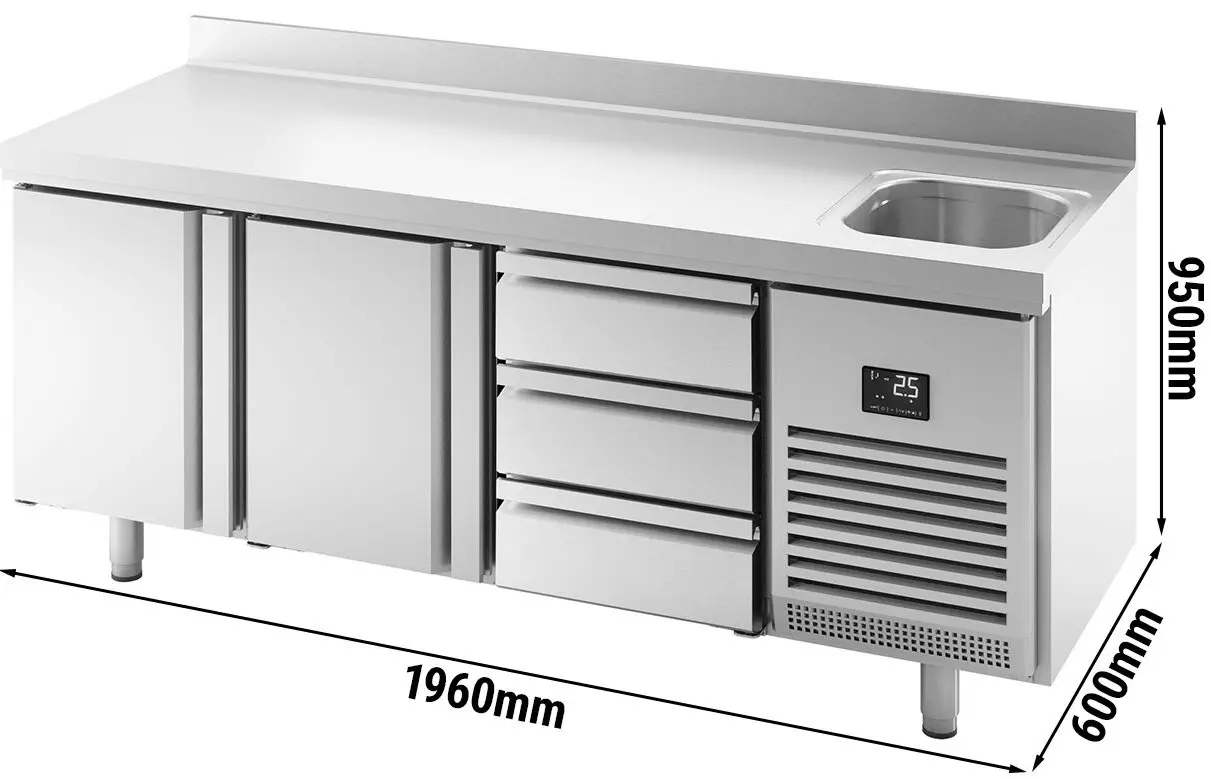 Masa frigorifica GGM Gastro KTBI206T2S1313 (Inox) - 8