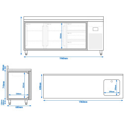 Masa frigorifica GGM Gastro KTBI206T2S1313 (Inox) Thumb