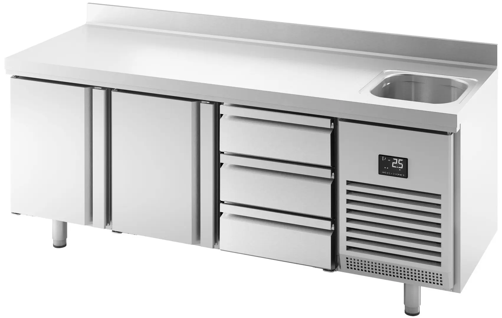 Masa frigorifica GGM Gastro KTBI206T2S1313 (Inox)