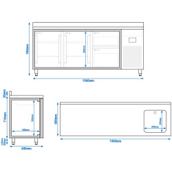 Masa frigorifica GGM Gastro KTBI206T2S2313 (Inox) Thumb